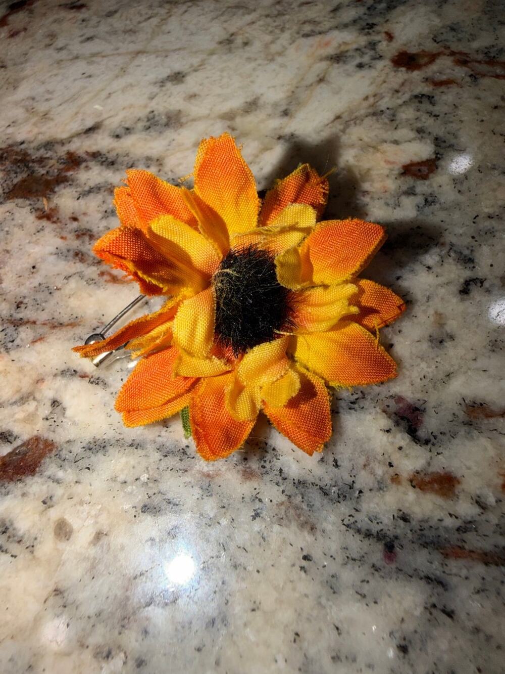 Sunflower Fabric Brooch Pin
